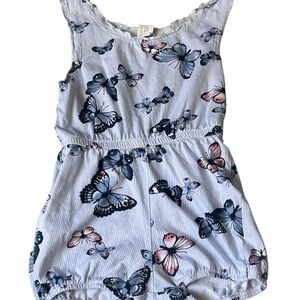 H&M baby girl butterfly print romper size 9-12 M